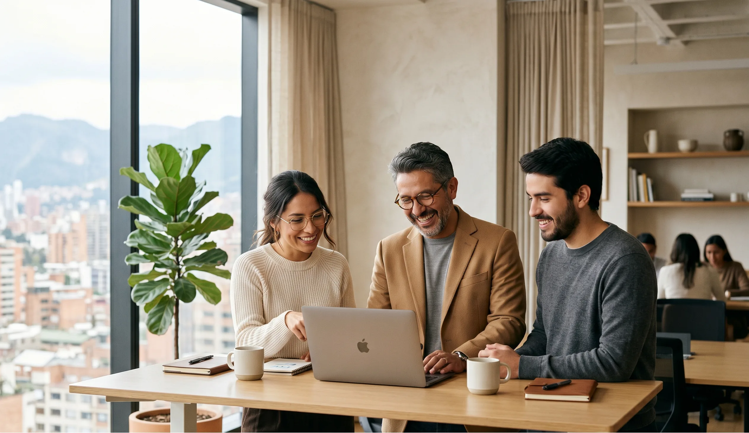 Equipo de trabajo con salud visual