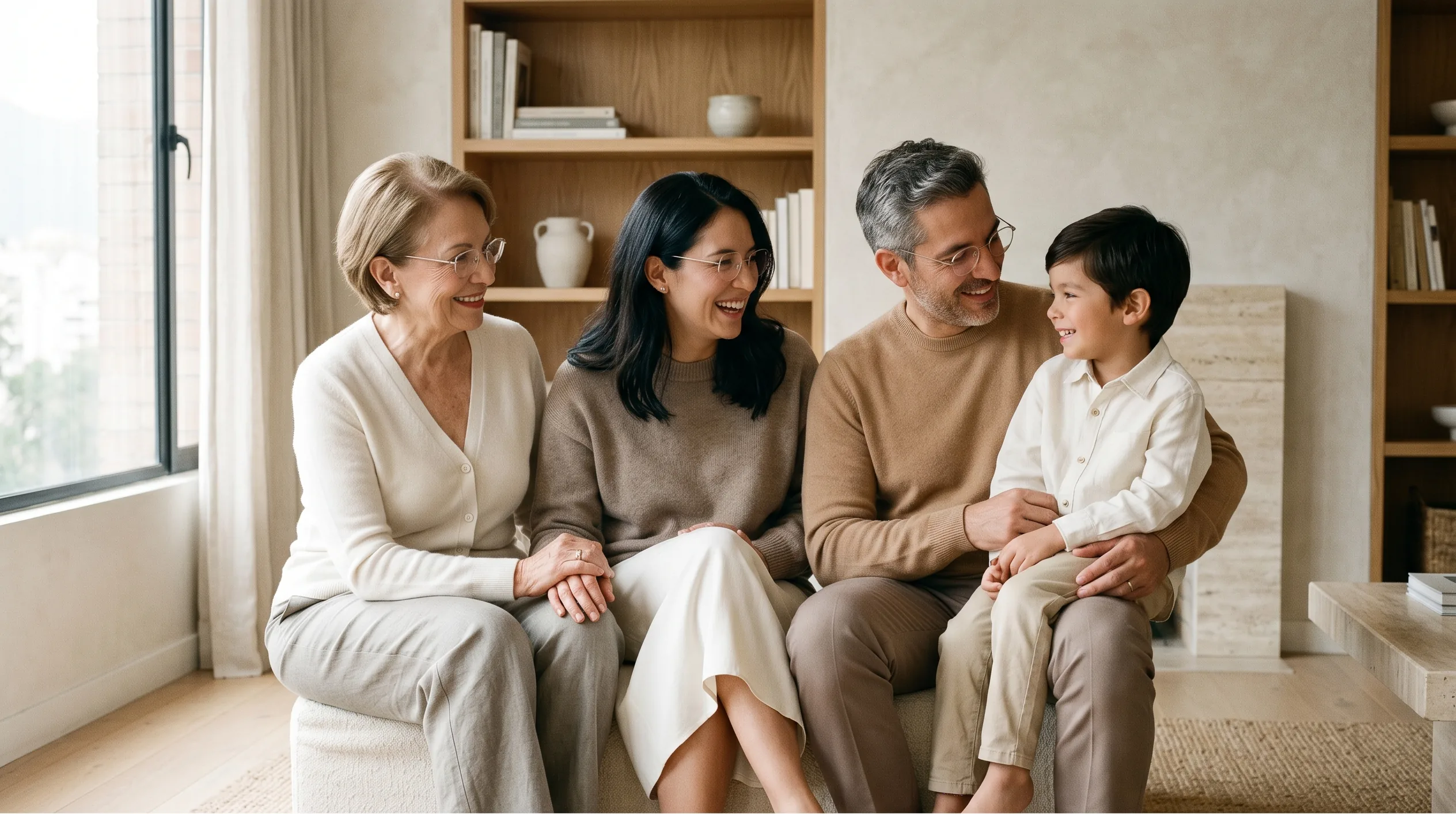 Familia cuidando su salud visual